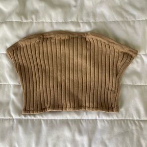Nude ribbed crop top